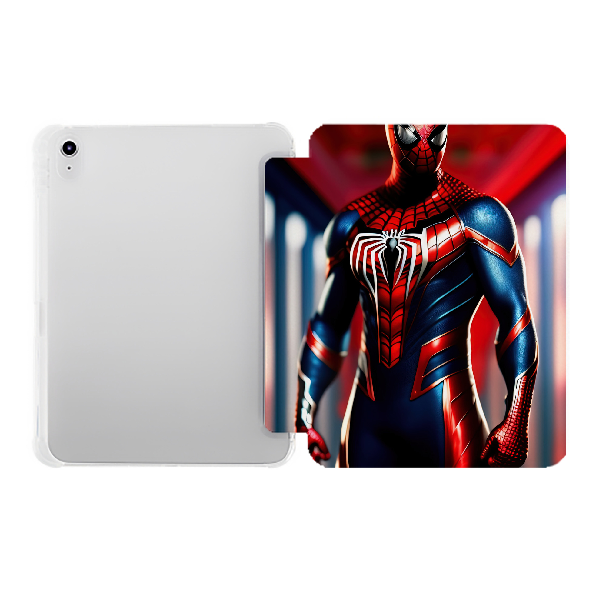 （画像用） Spider Man スパイダーマン IPad ケース ペン収納付き 三つ折りスタンド PUレザー×シリコン 対応機種9.5/10.5/10.9インチ